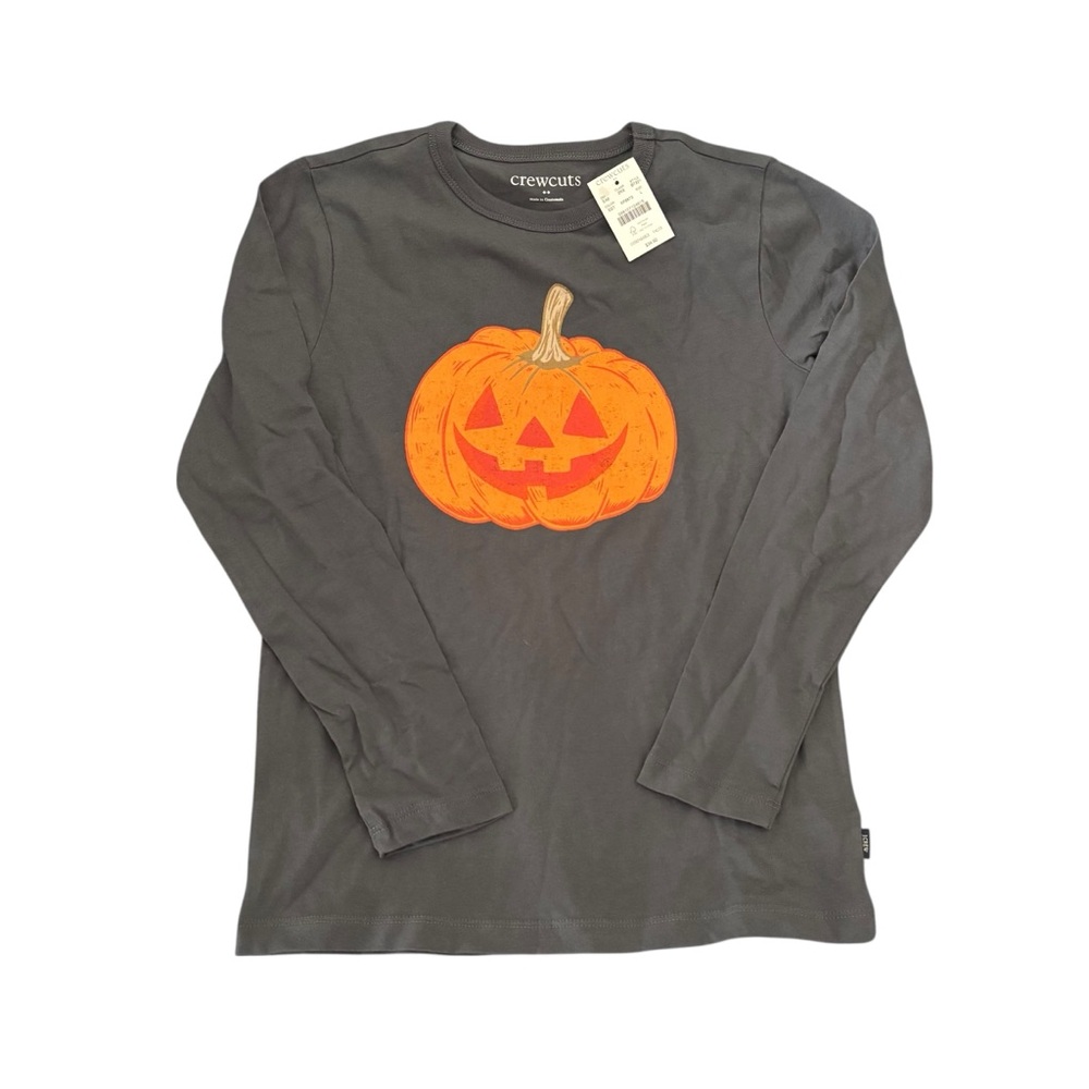 NWT Crewcuts Jack-O'-Lantern Long Sleeved Tee Size L 10-11